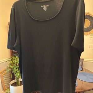 Chico's Black Short Sleeve T-Shirt Size 3. US XL 100% Cotton